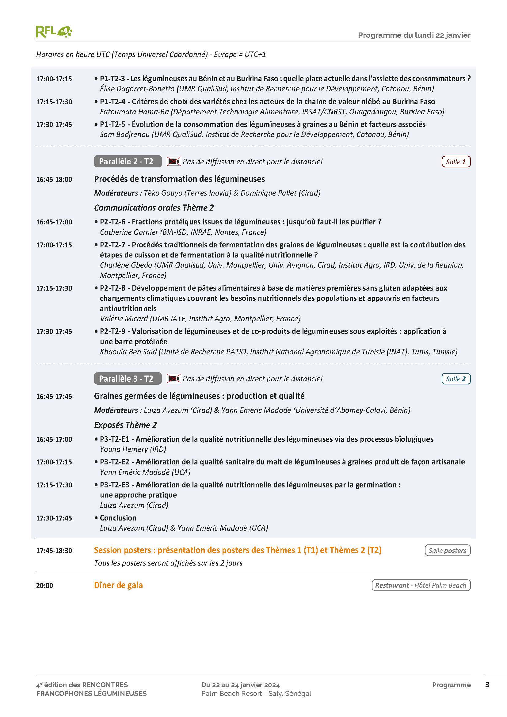 Programmes parallèles lundi après-midi Programmes parallèles lundi après-midi